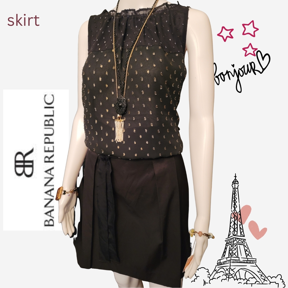 NWT Banana Republic Black Skirt Sz 14